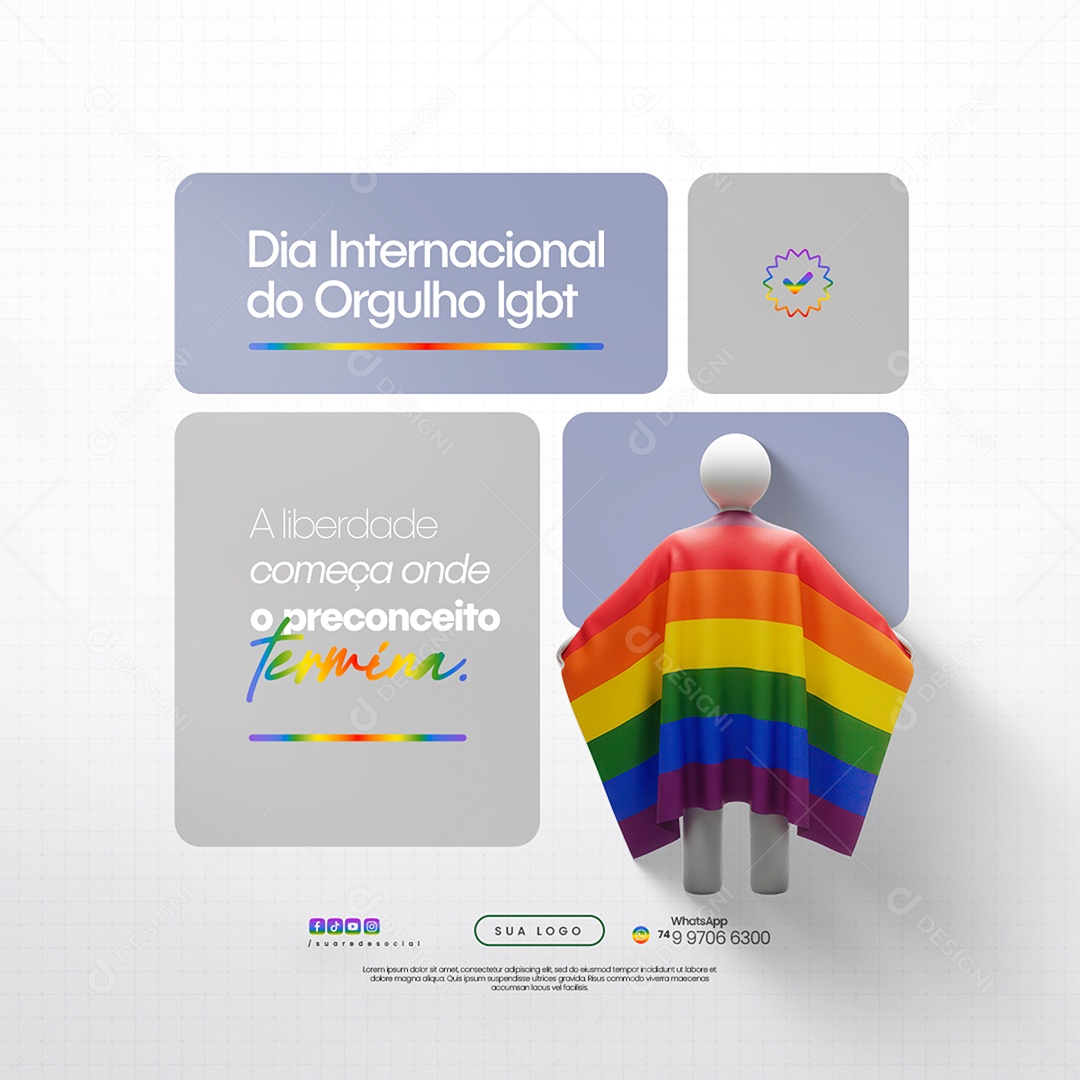 Dia Internacional do Orgulho LGBT Social Media PSD Editável