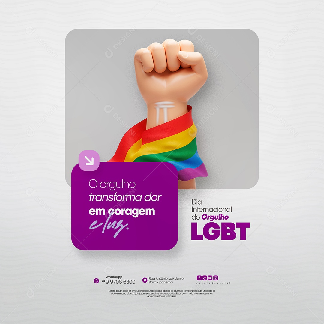 Dia Internacional do Orgulho LGBT Social Media PSD Editável