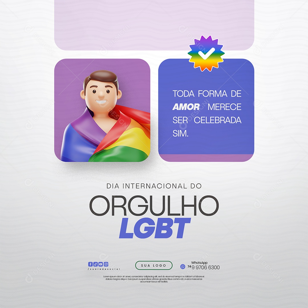 Dia Internacional do Orgulho LGBT Social Media PSD Editável