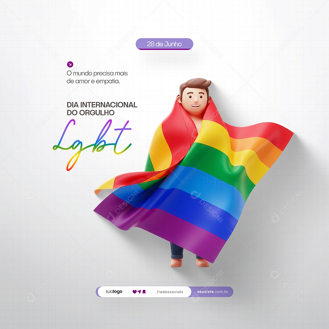 Dia Internacional do Orgulho LGBT Social Media PSD Editável