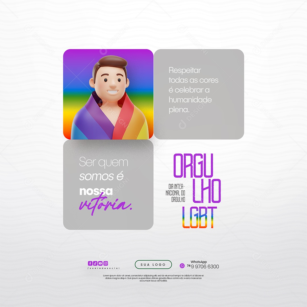 Dia Internacional do Orgulho LGBT Social Media PSD Editável