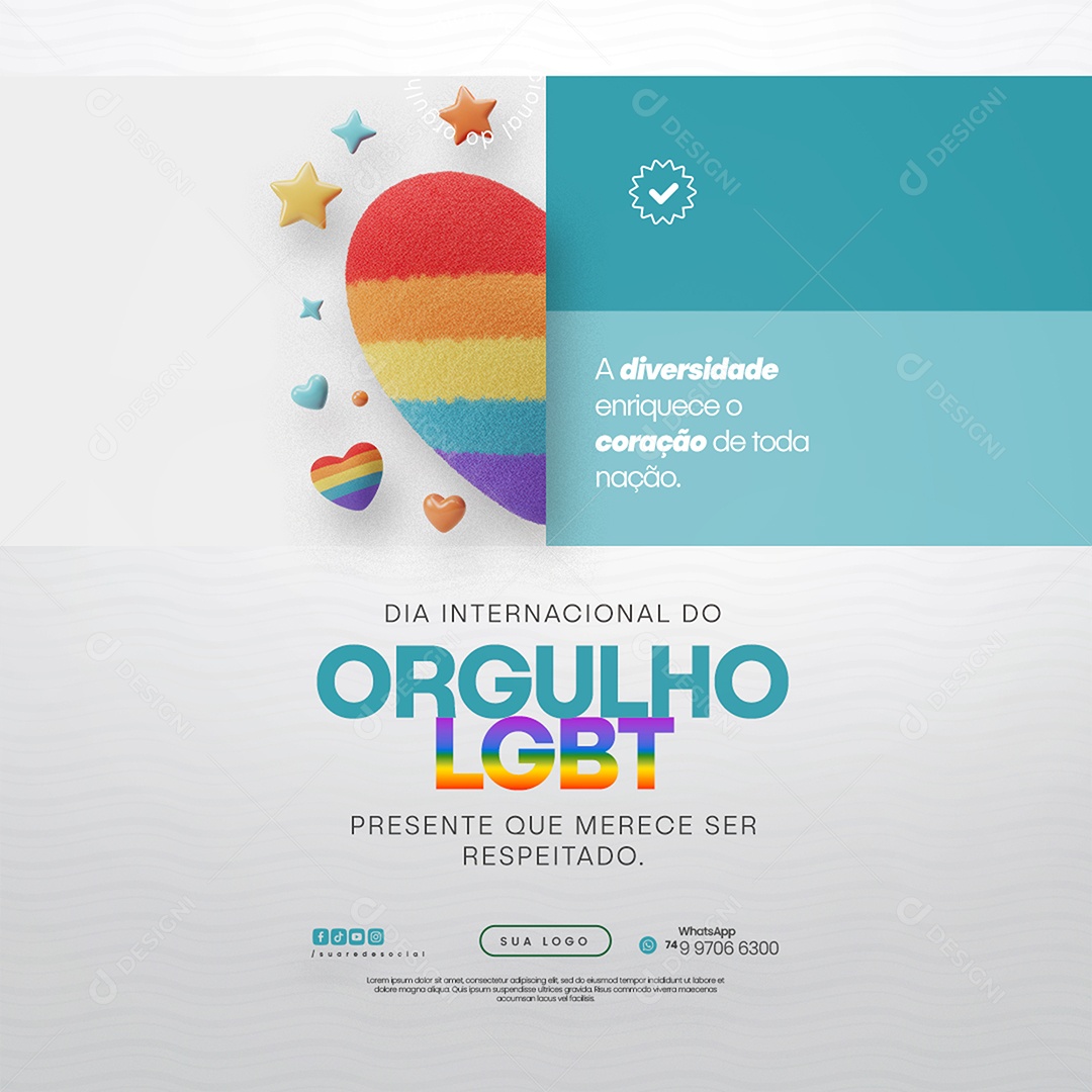 Dia Internacional do Orgulho LGBT Social Media PSD Editável