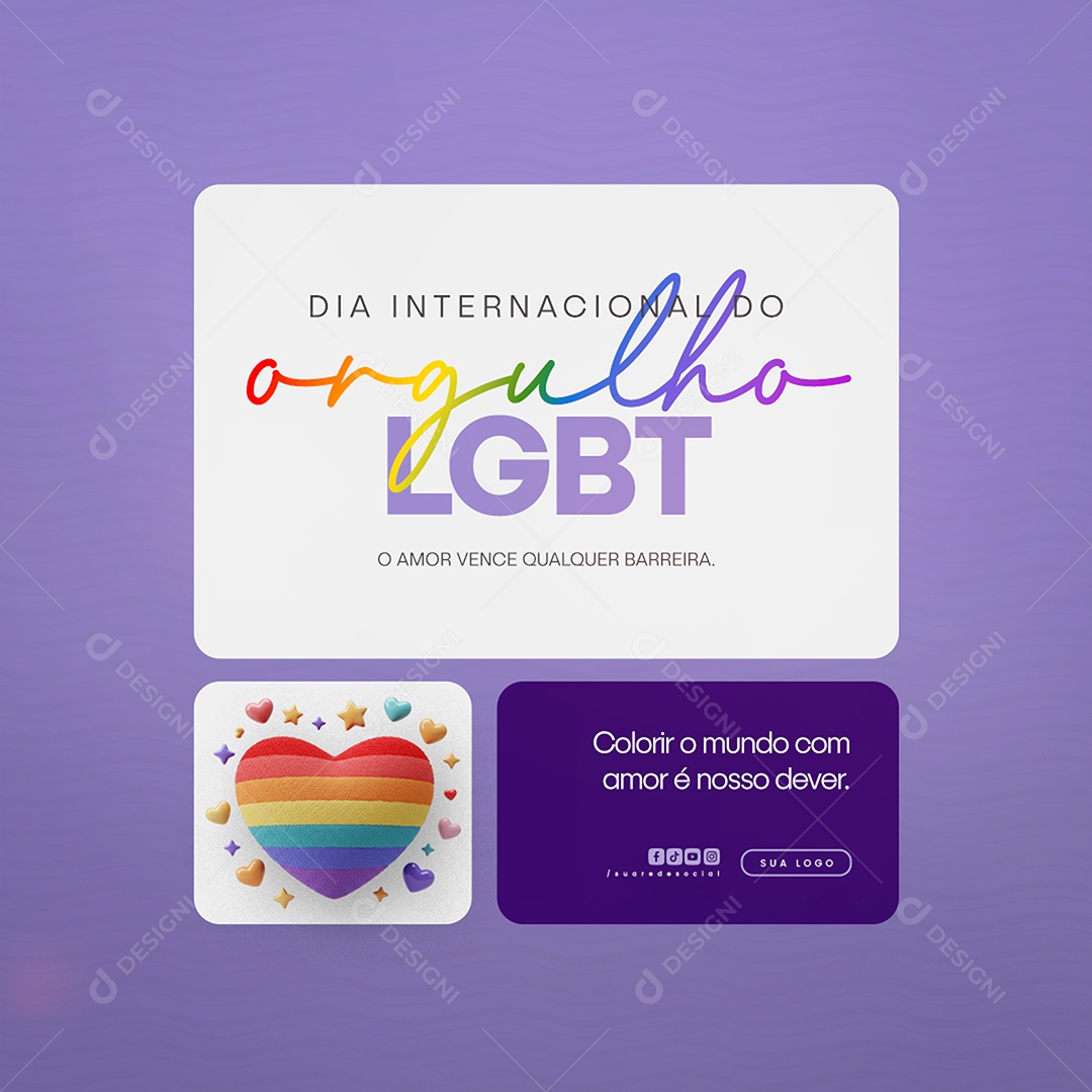 Dia Internacional do Orgulho LGBT Social Media PSD Editável