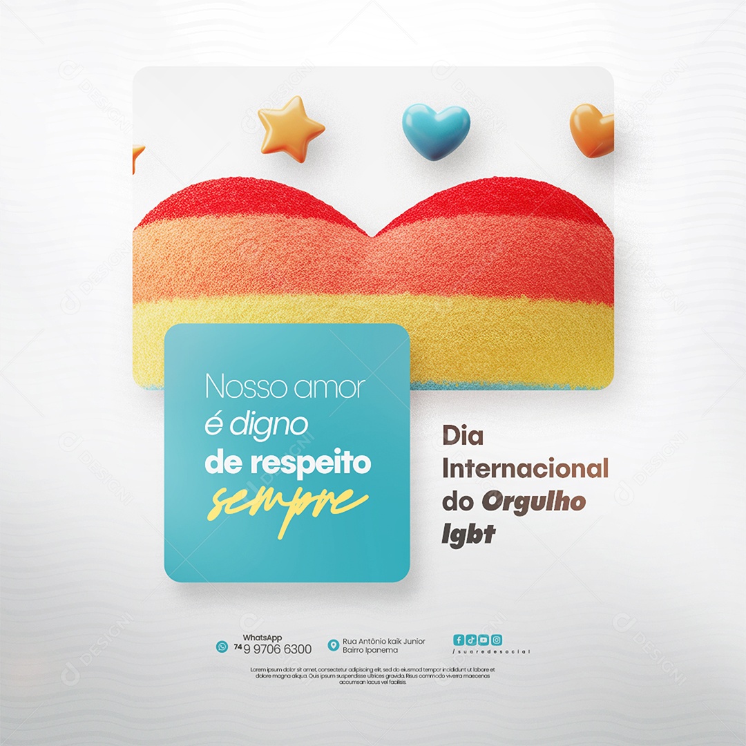 Dia Internacional do Orgulho LGBT Social Media PSD Editável