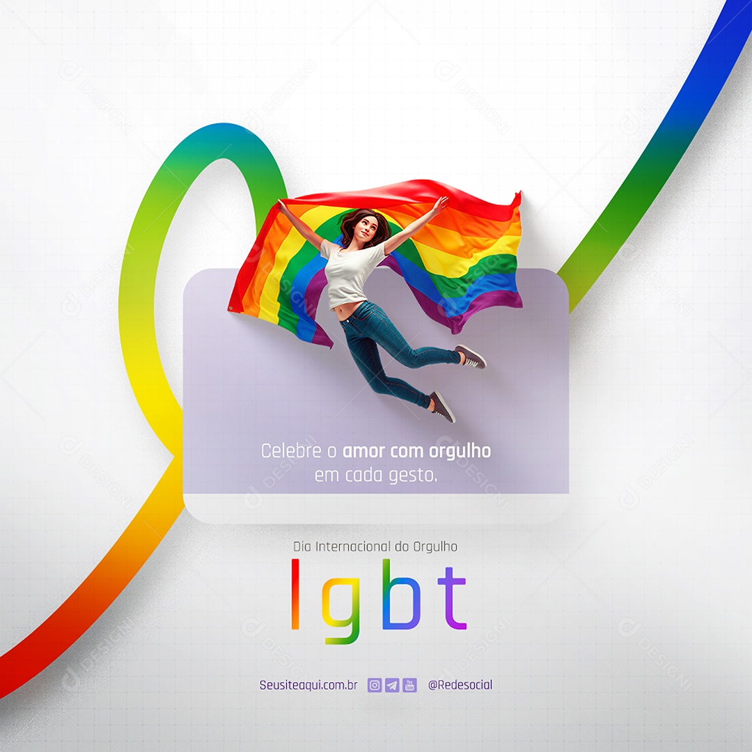 Dia Internacional do Orgulho LGBT Social Media PSD Editável