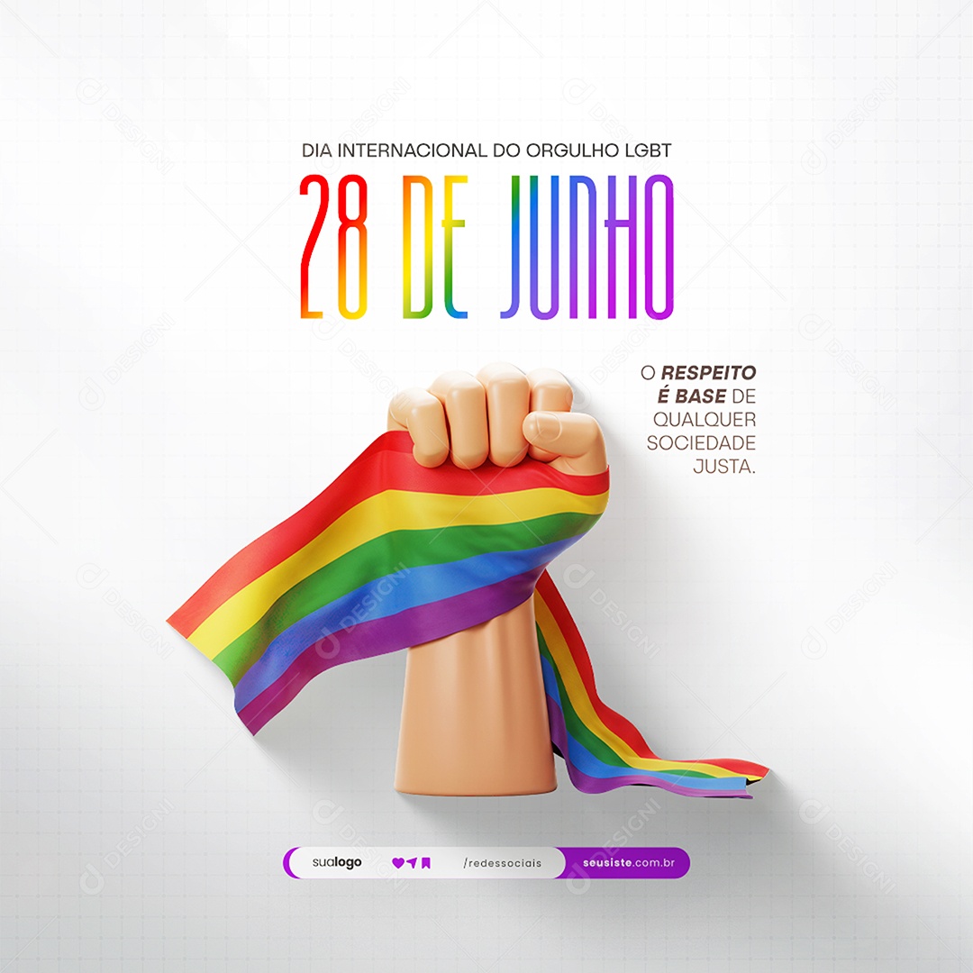 Dia Internacional do Orgulho LGBT Social Media PSD Editável