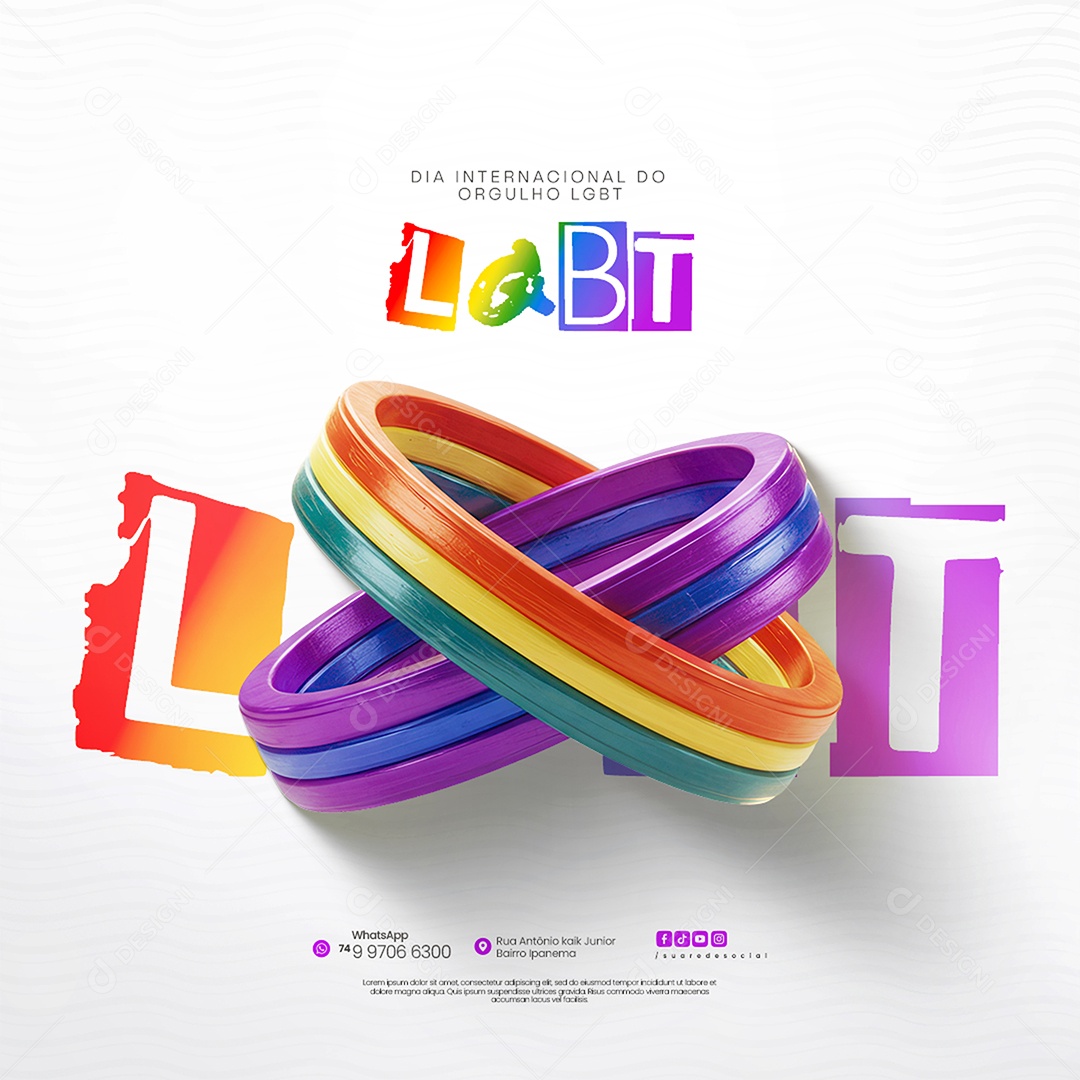 Dia Internacional do Orgulho LGBT Social Media PSD Editável