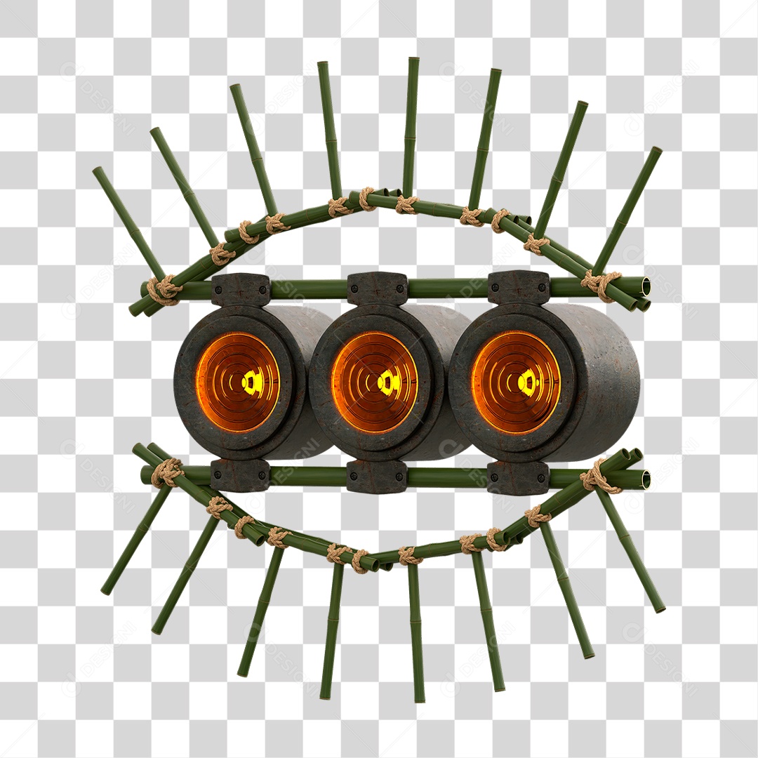 Painel de Bambu com Refletor PNG Transparente