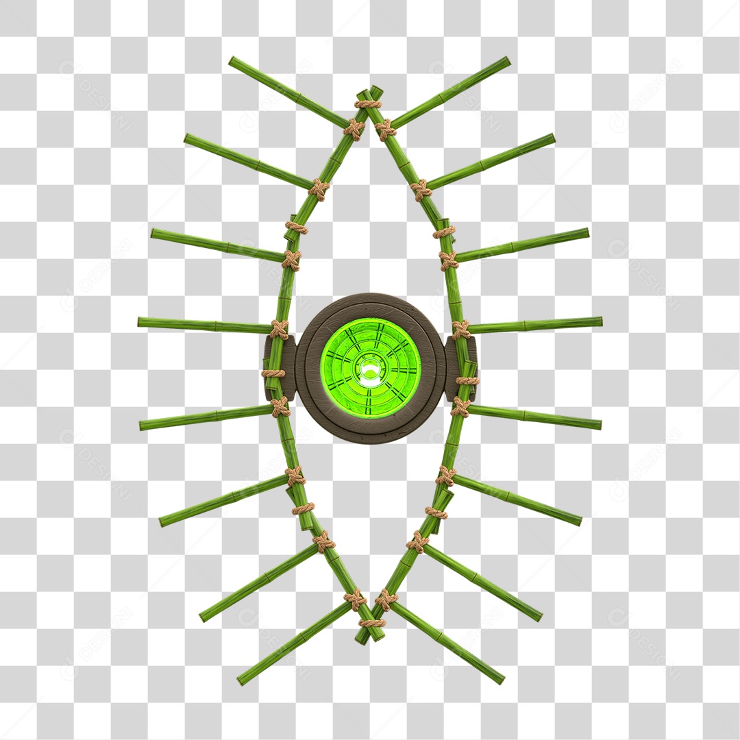 Painel de Bambu com Refletor PNG Transparente