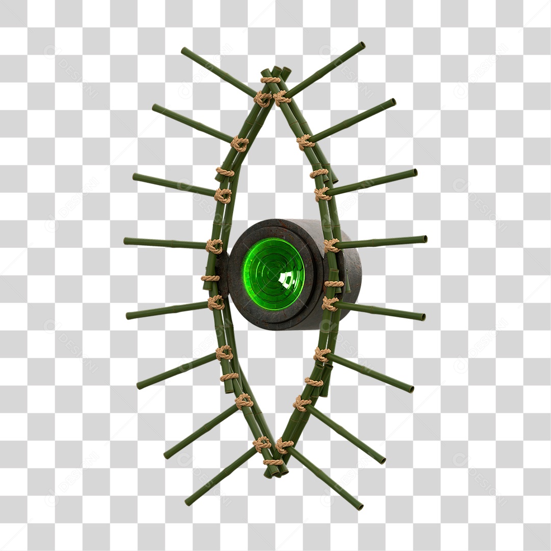 Painel de Bambu com Refletor PNG Transparente