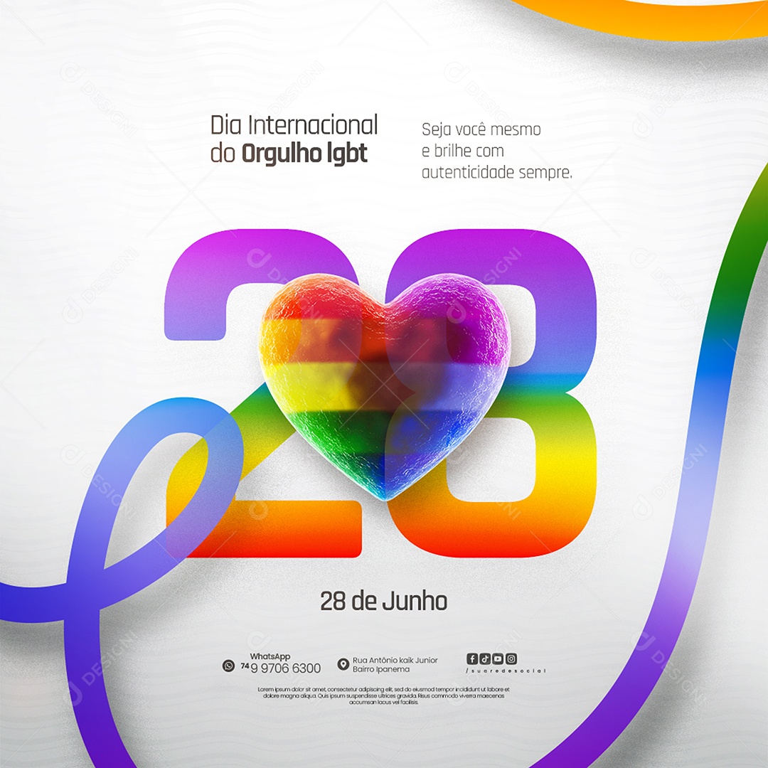 Dia Internacional do Orgulho LGBT Social Media PSD Editável