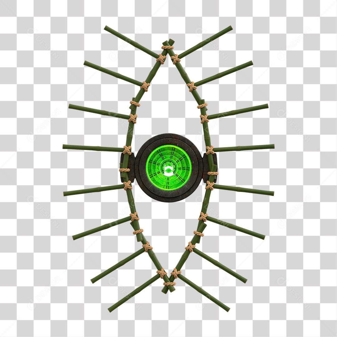 Painel de Bambu com Refletor PNG Transparente