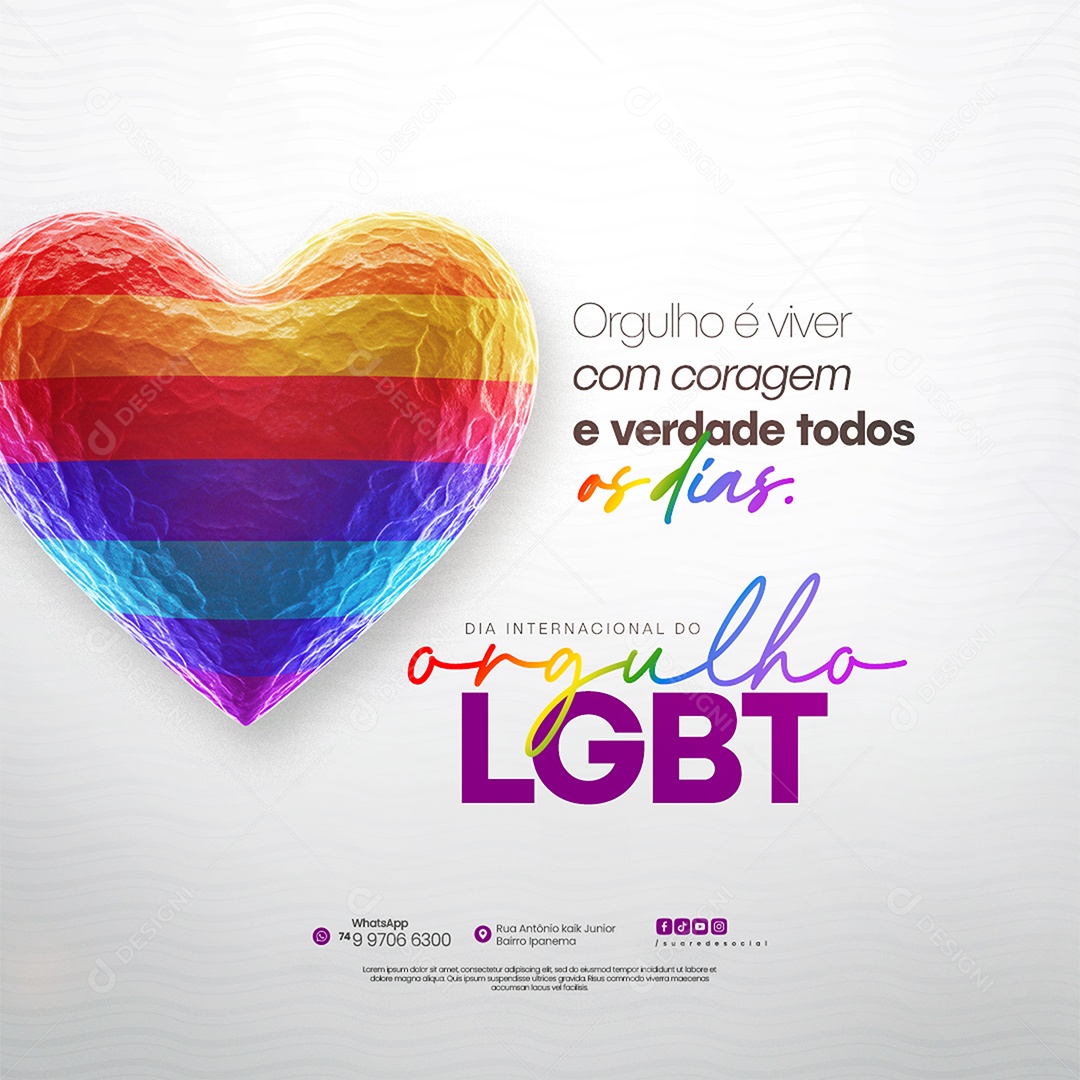 Dia Internacional do Orgulho LGBT Social Media PSD Editável