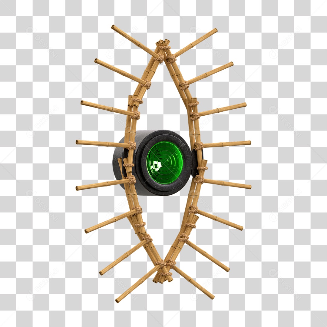 Painel de Bambu com Refletor PNG Transparente