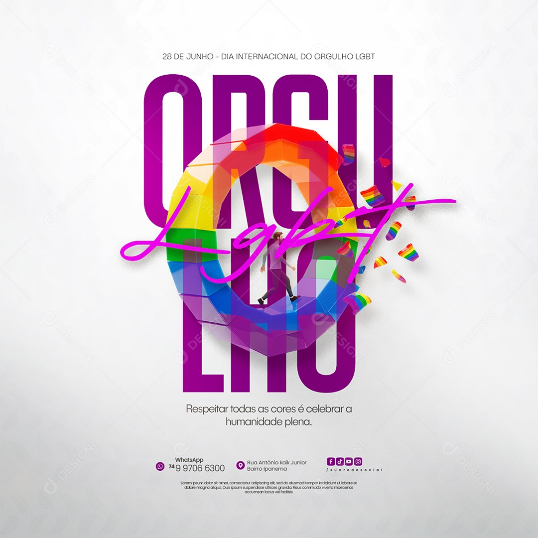 Dia Internacional do Orgulho LGBT Social Media PSD Editável