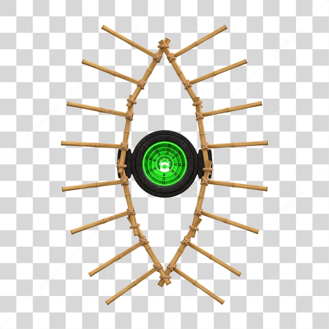 Painel de Bambu com Refletor PNG Transparente