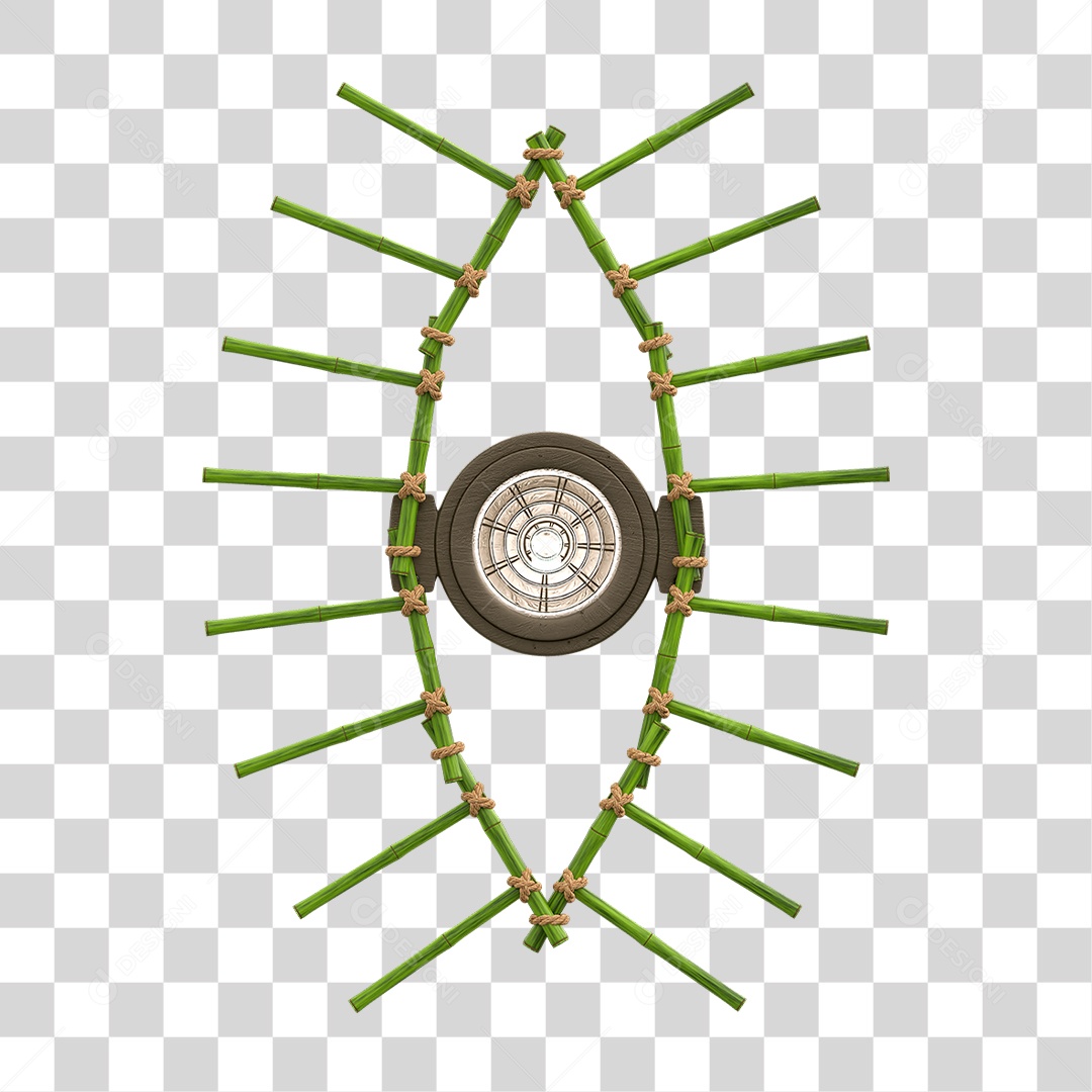 Painel de Bambu com Refletor PNG Transparente