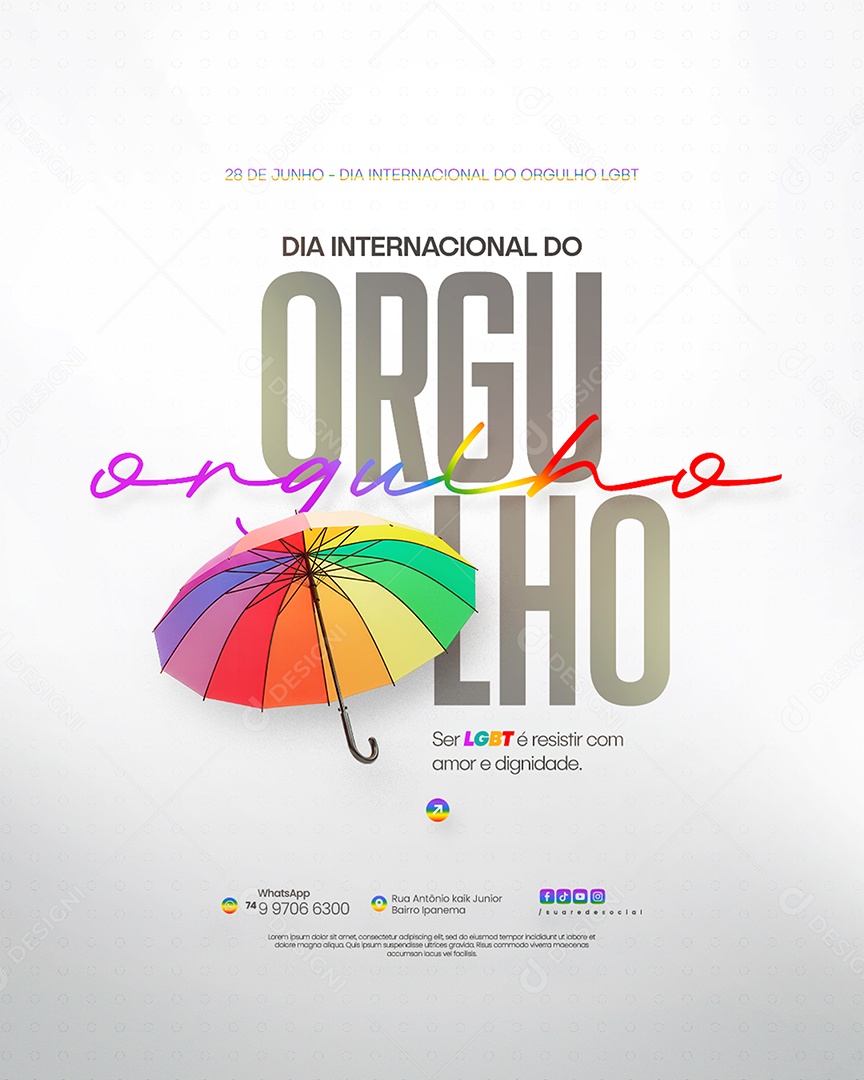 Dia Internacional do Orgulho LGBT Social Media PSD Editável