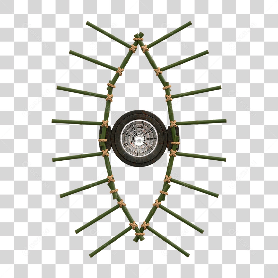 Painel de Bambu com Refletor PNG Transparente