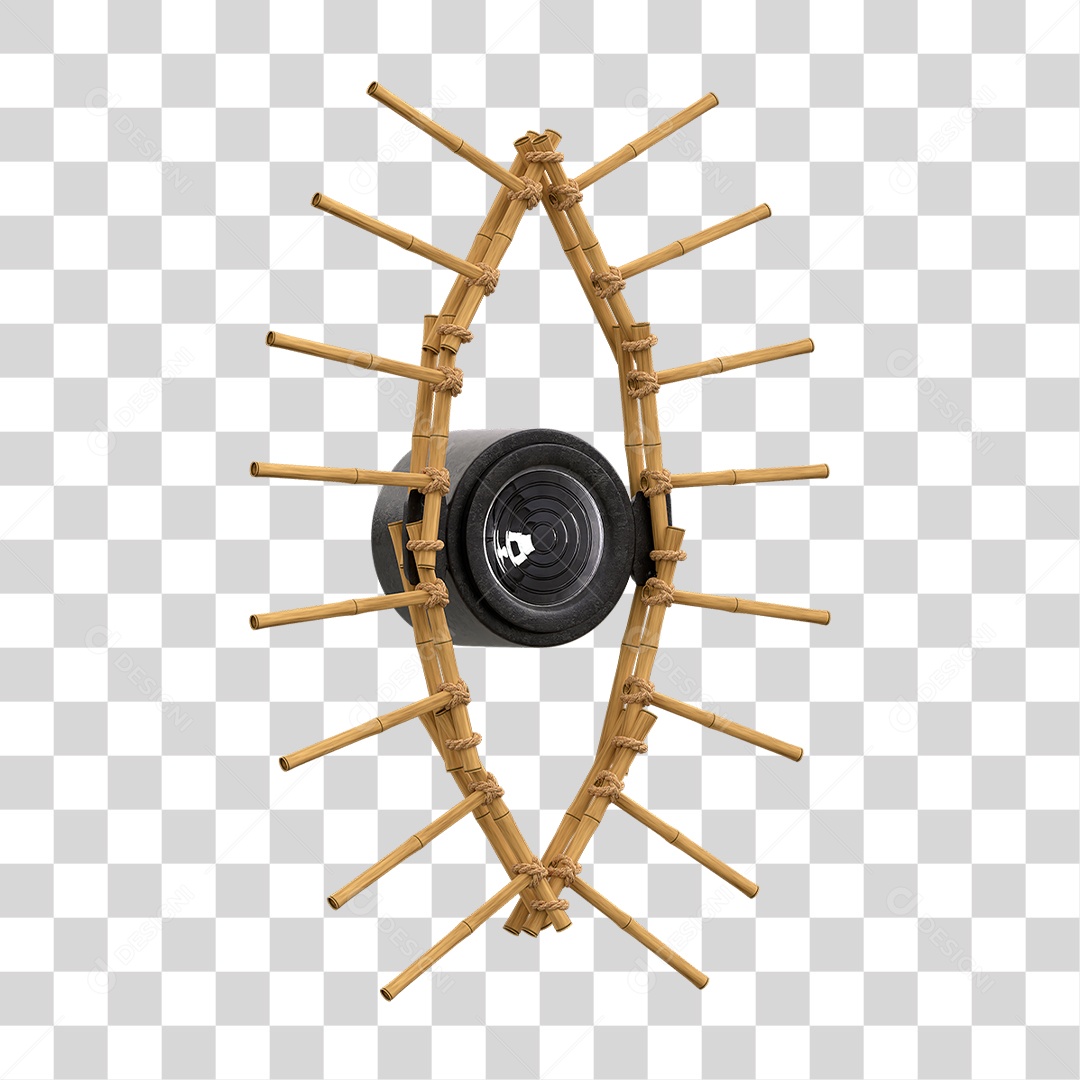 Painel de Bambu com Refletor PNG Transparente