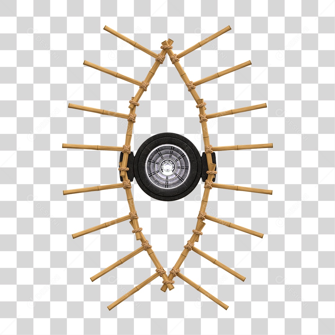 Painel de Bambu com Refletor PNG Transparente