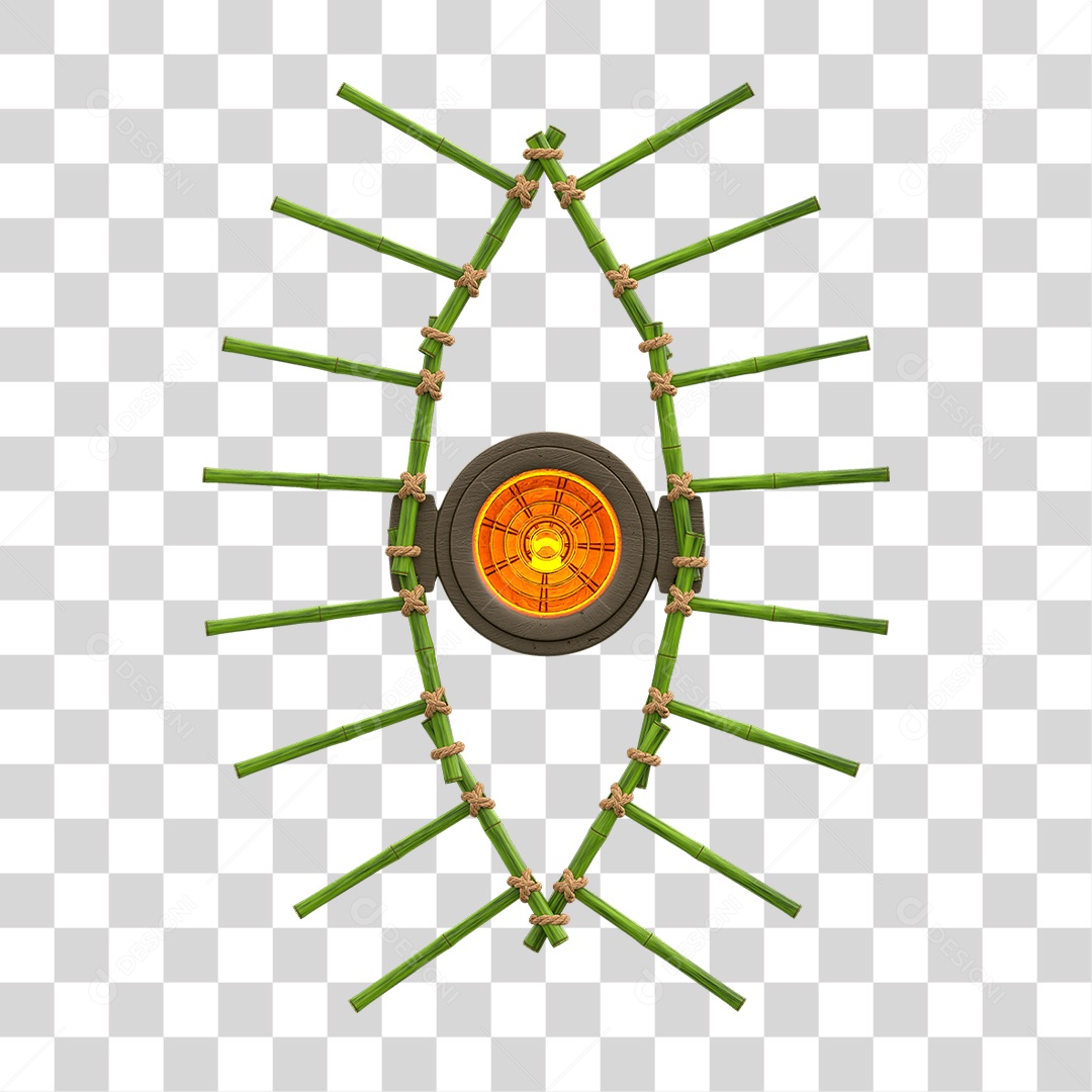 Painel de Bambu com Refletor PNG Transparente