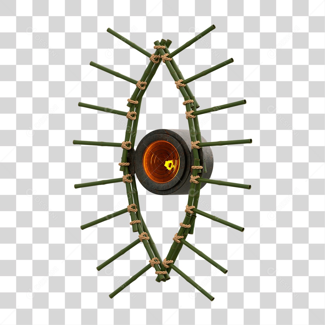 Painel de Bambu com Refletor PNG Transparente