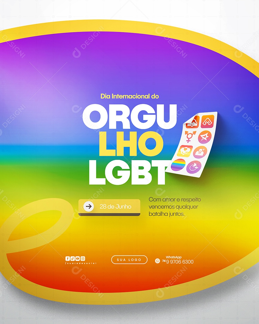Dia Internacional do Orgulho LGBT Social Media PSD Editável