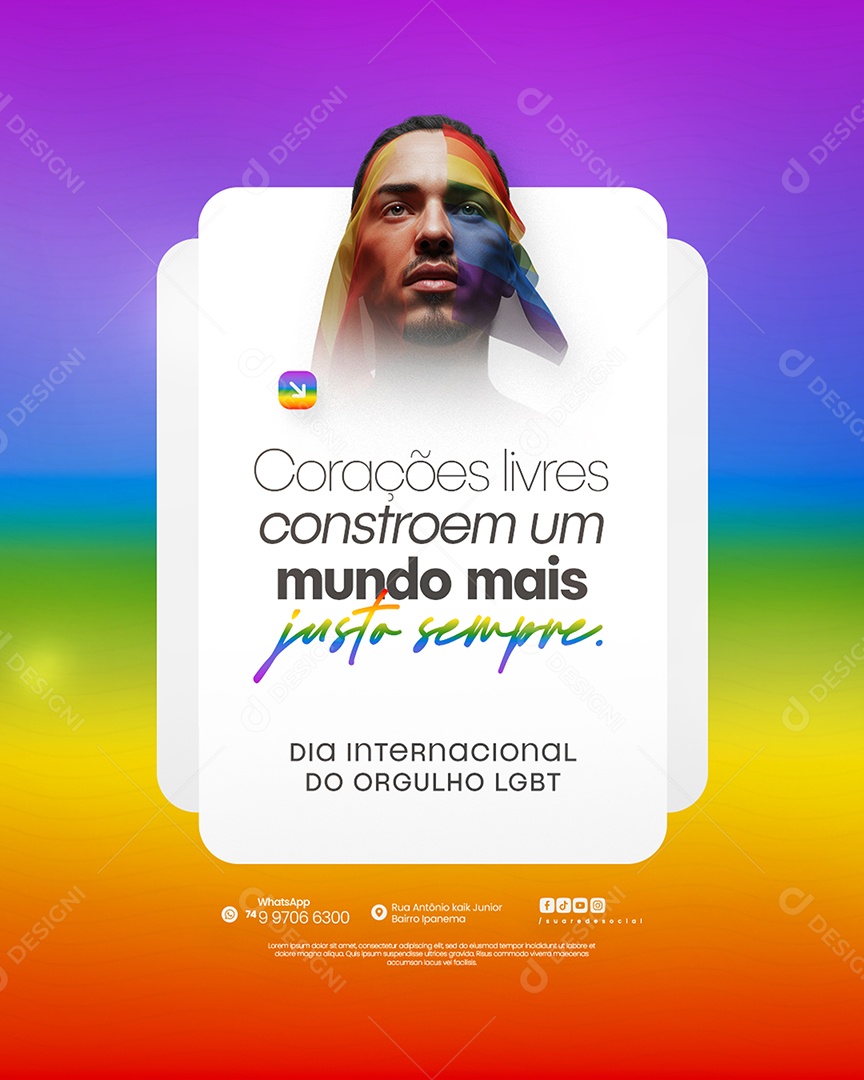 Dia Internacional do Orgulho LGBT Social Media PSD Editável