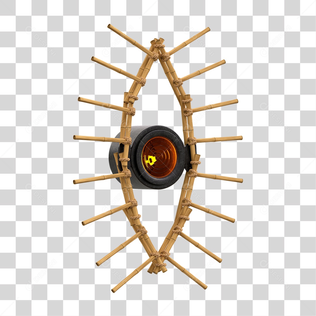 Painel de Bambu com Refletor PNG Transparente