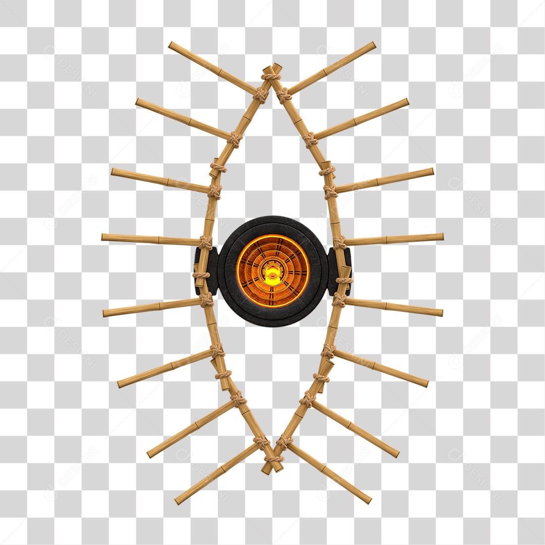 Painel de Bambu com Refletor PNG Transparente