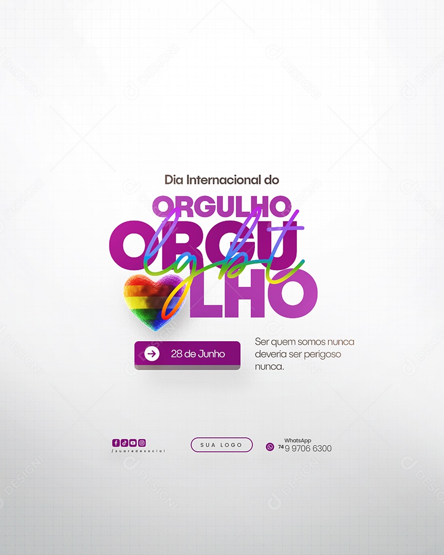 Dia Internacional do Orgulho LGBT Social Media PSD Editável