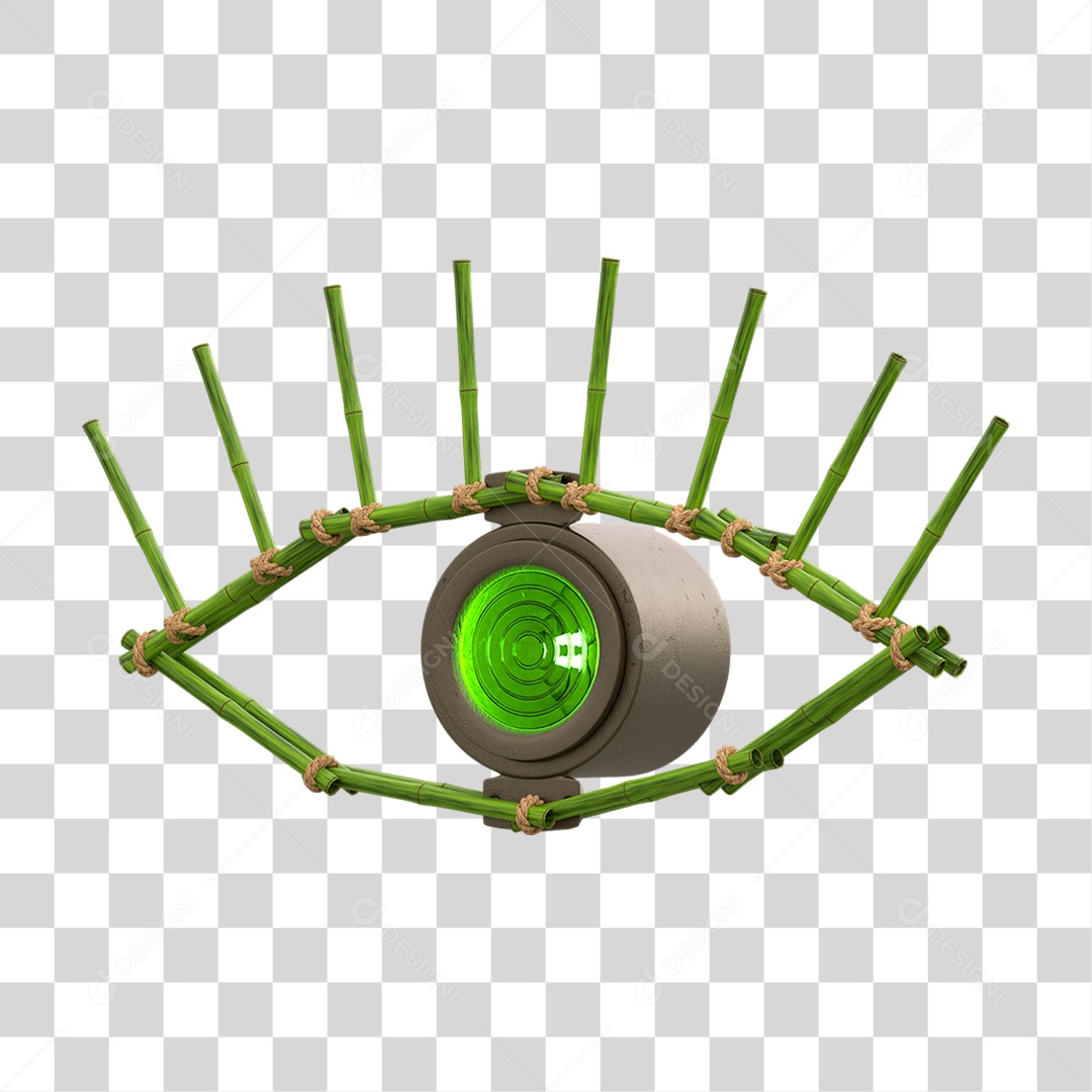 Painel de Bambu com Refletor PNG Transparente