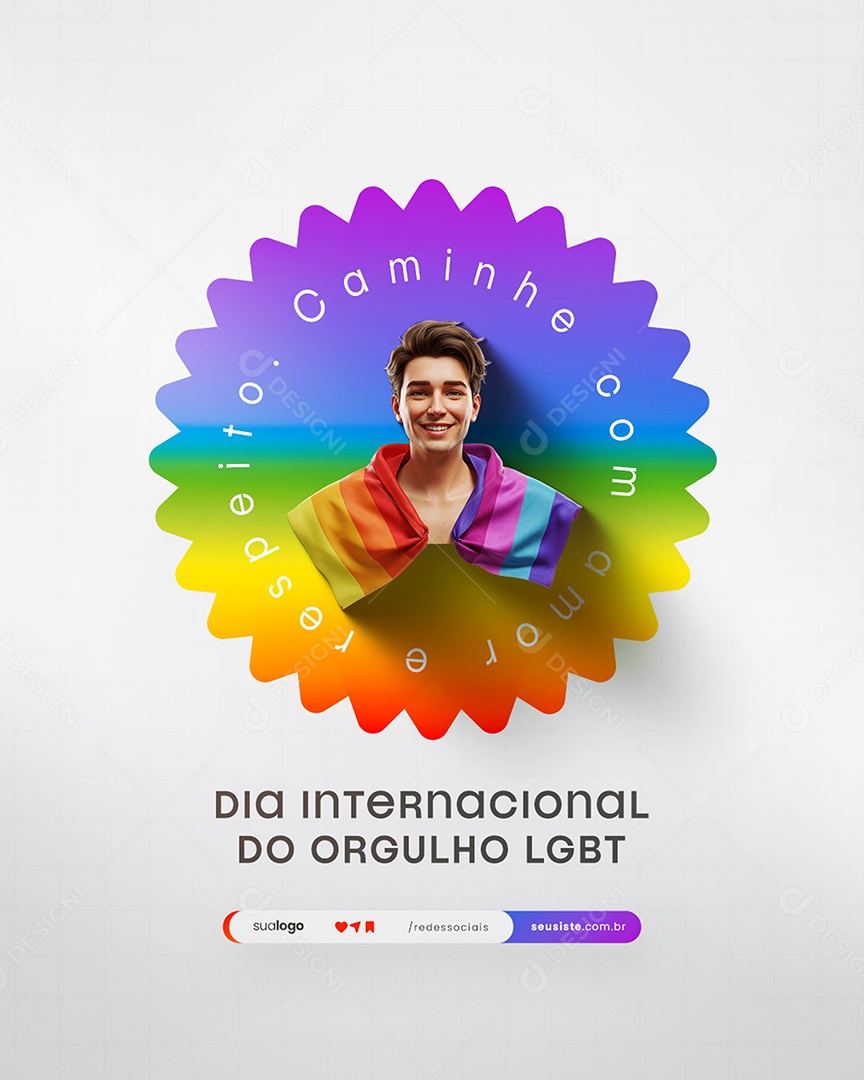 Dia Internacional do Orgulho LGBT Social Media PSD Editável