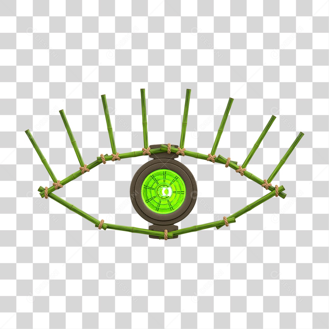 Painel de Bambu com Refletor PNG Transparente