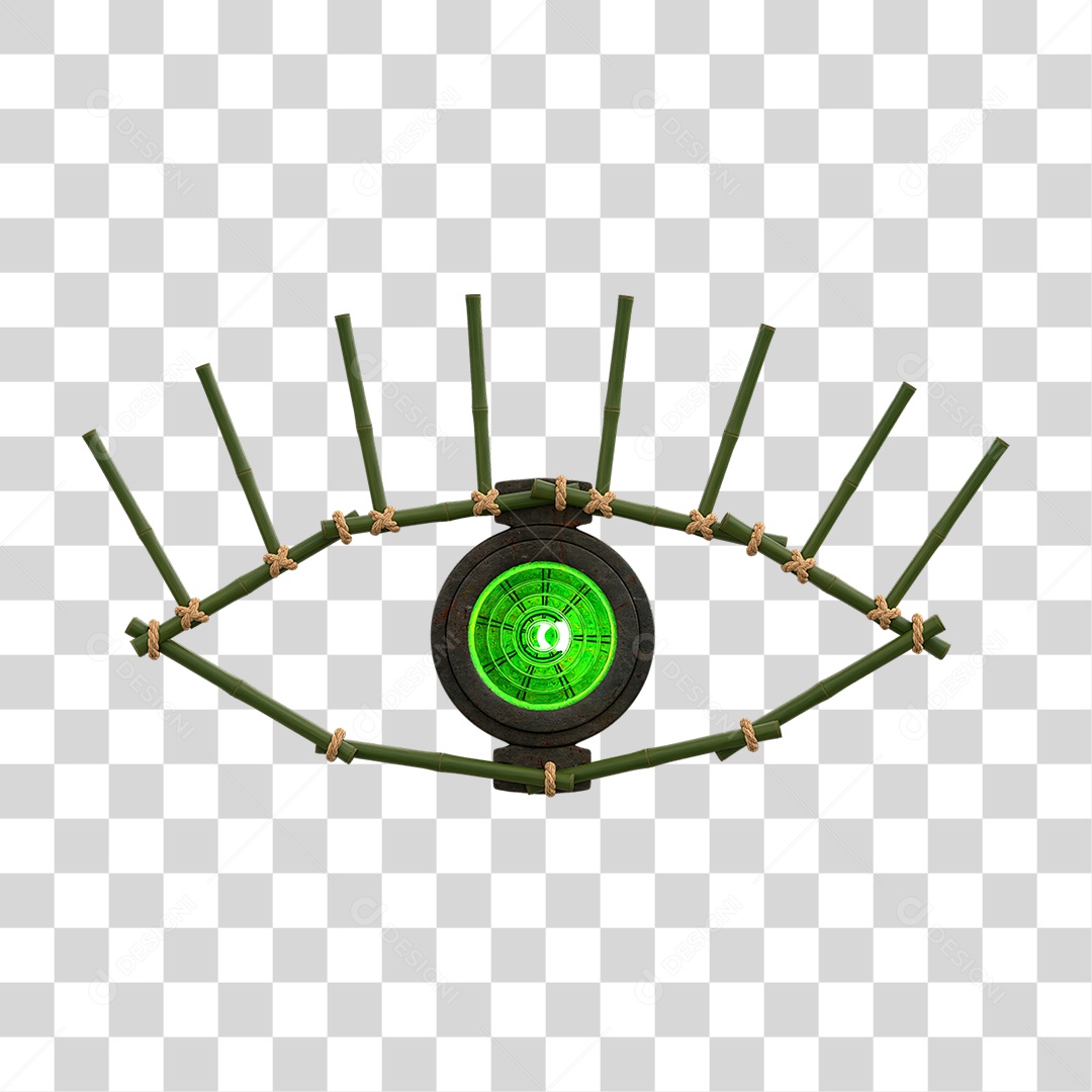 Painel de Bambu com Refletor PNG Transparente