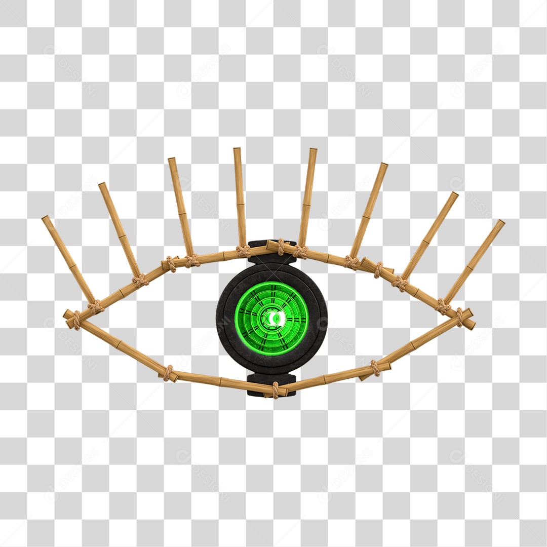 Painel de Bambu com Refletor PNG Transparente