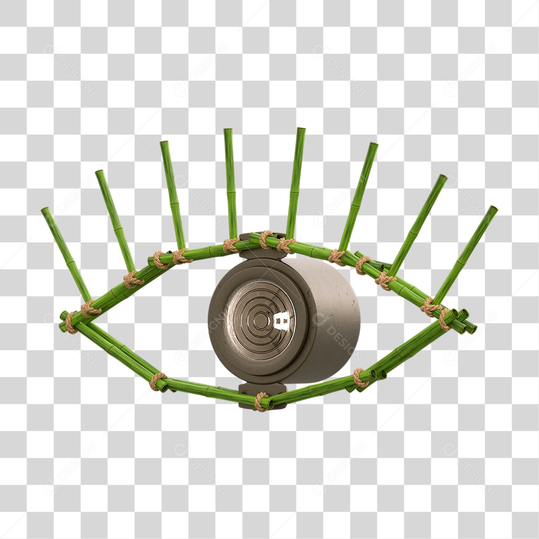 Painel de Bambu com Refletor PNG Transparente