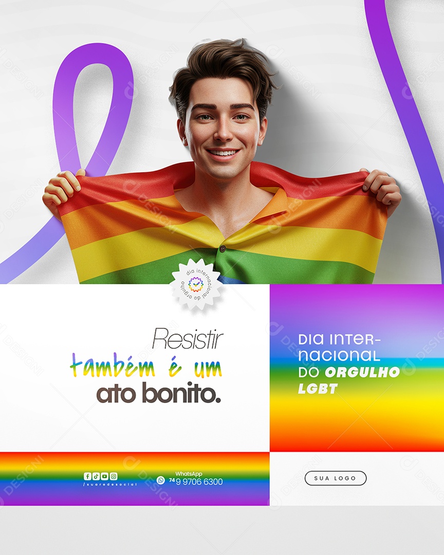 Dia Internacional do Orgulho LGBT Social Media PSD Editável