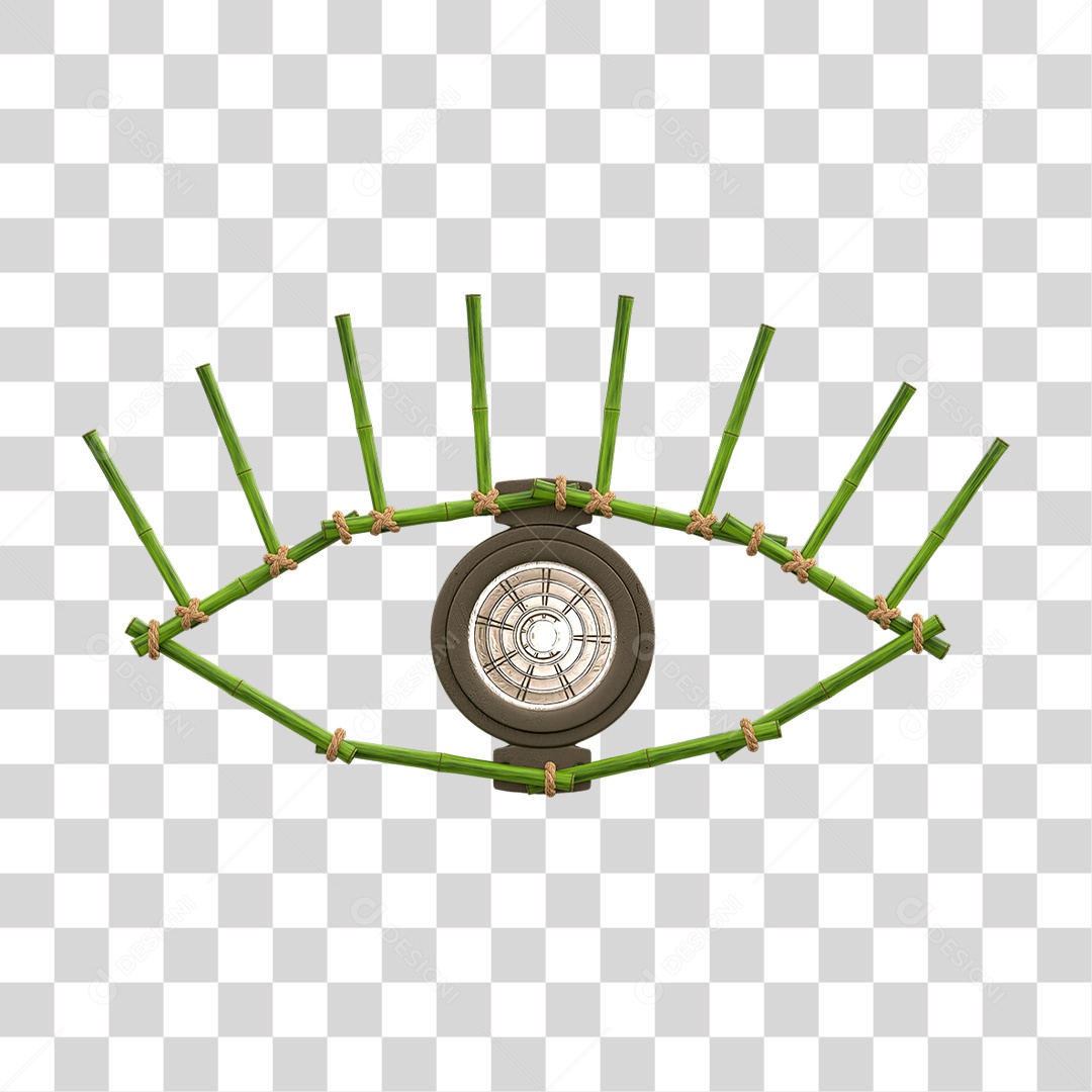 Painel de Bambu com Refletor PNG Transparente