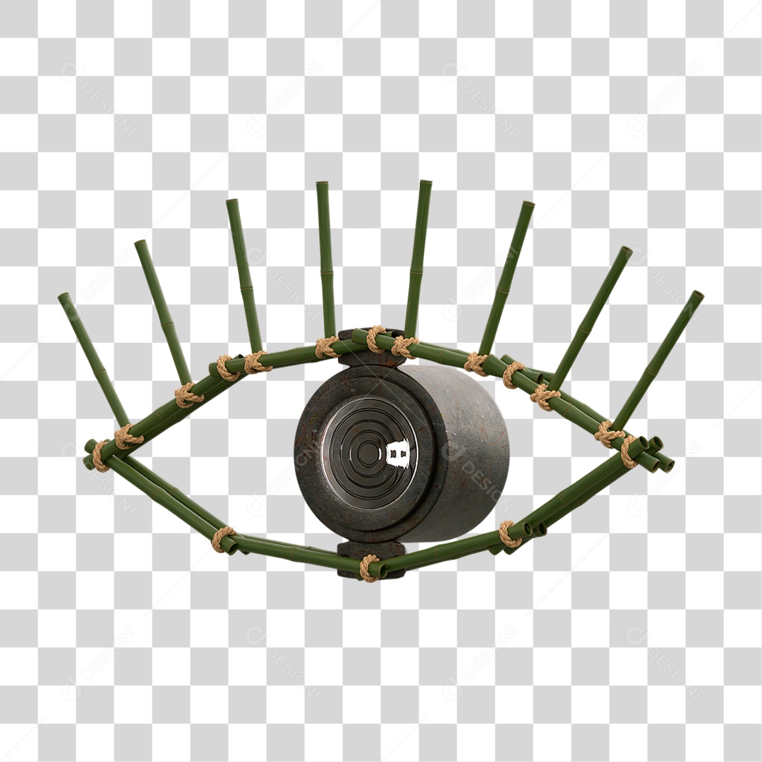 Painel de Bambu com Refletor PNG Transparente