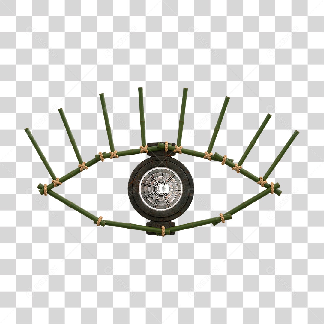 Painel de Bambu com Refletor PNG Transparente