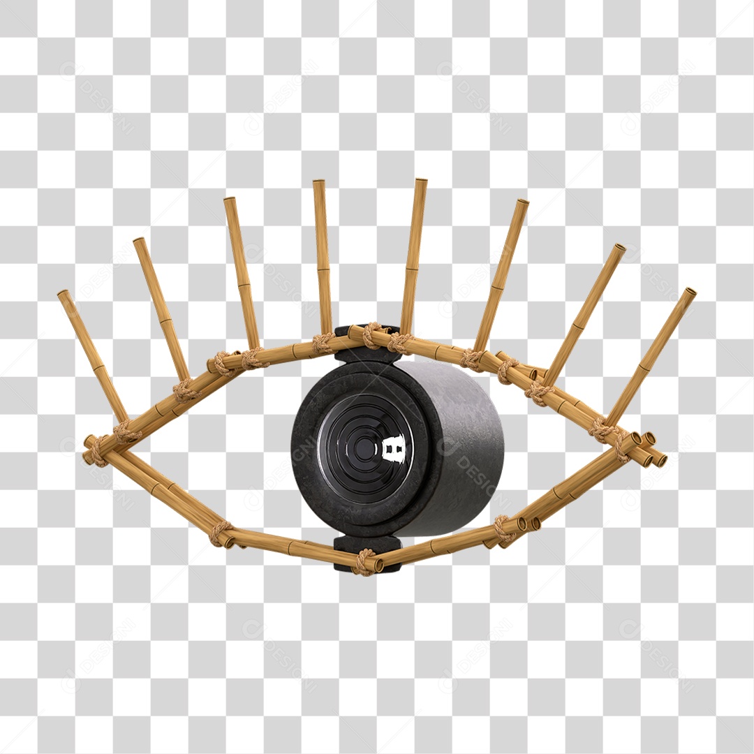 Painel de Bambu com Refletor PNG Transparente