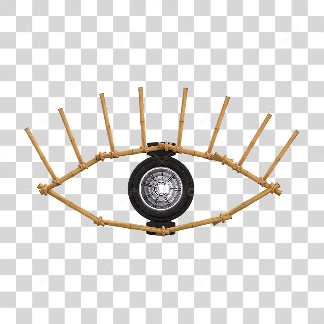 Painel de Bambu com Refletor PNG Transparente