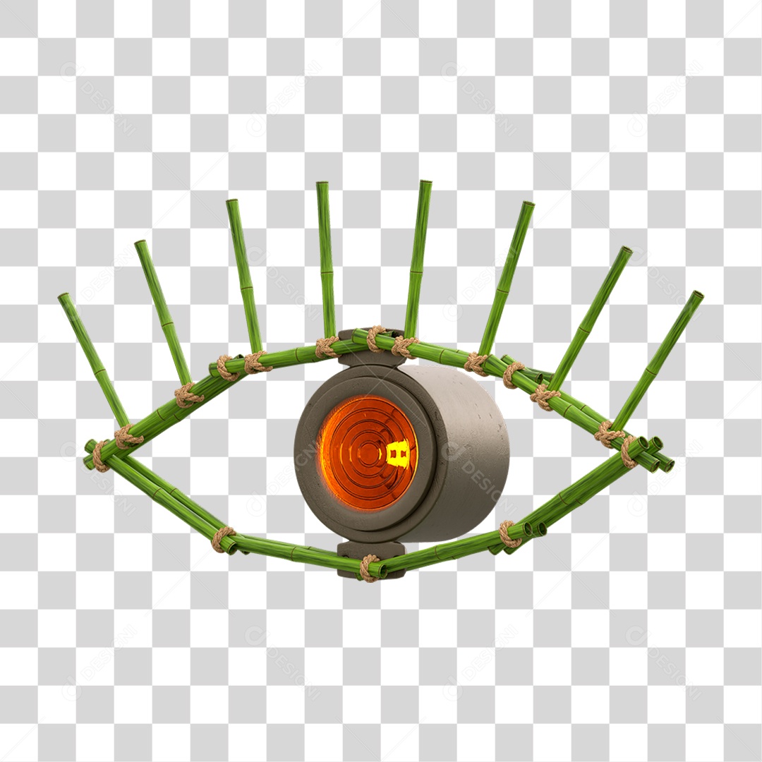 Painel de Bambu com Refletor PNG Transparente