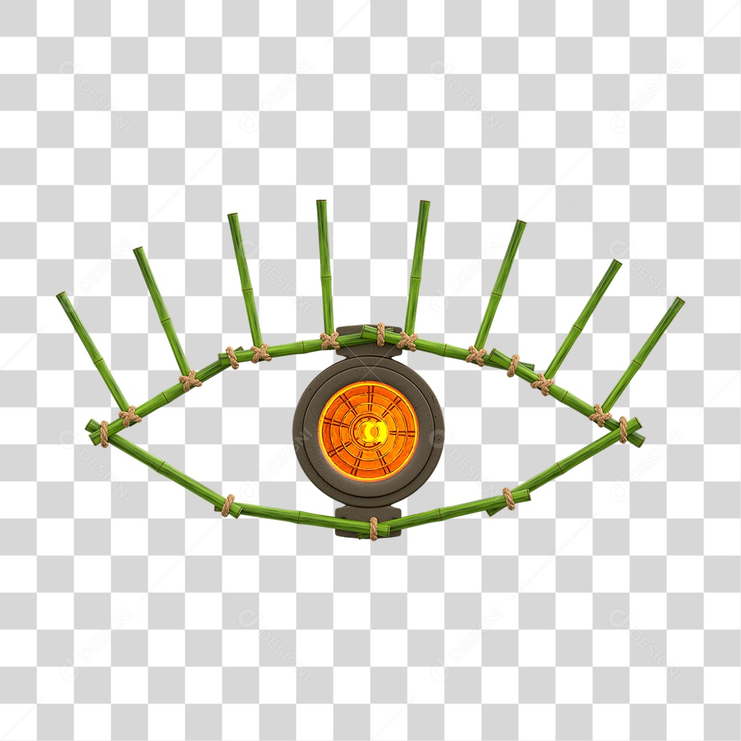 Painel de Bambu com Refletor PNG Transparente