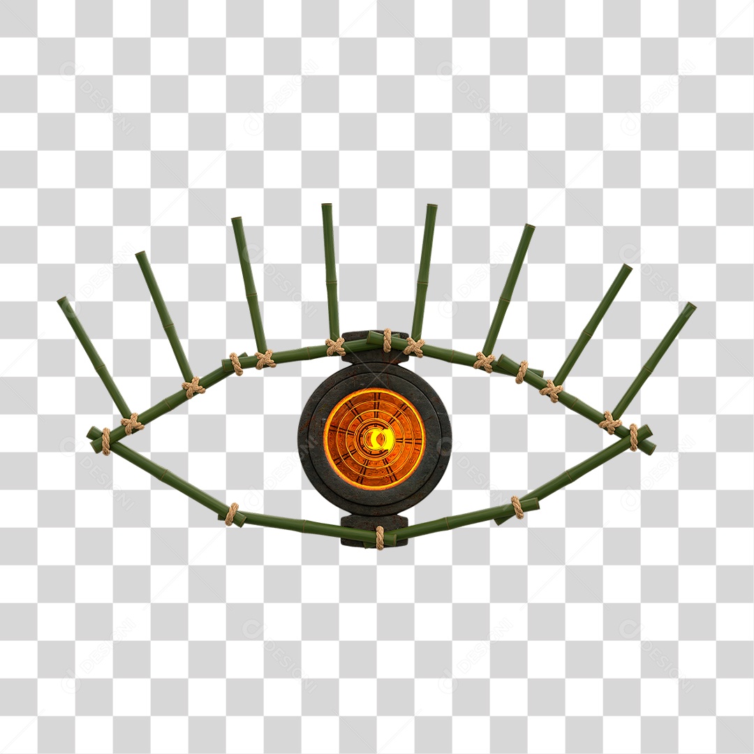 Painel de Bambu com Refletor PNG Transparente