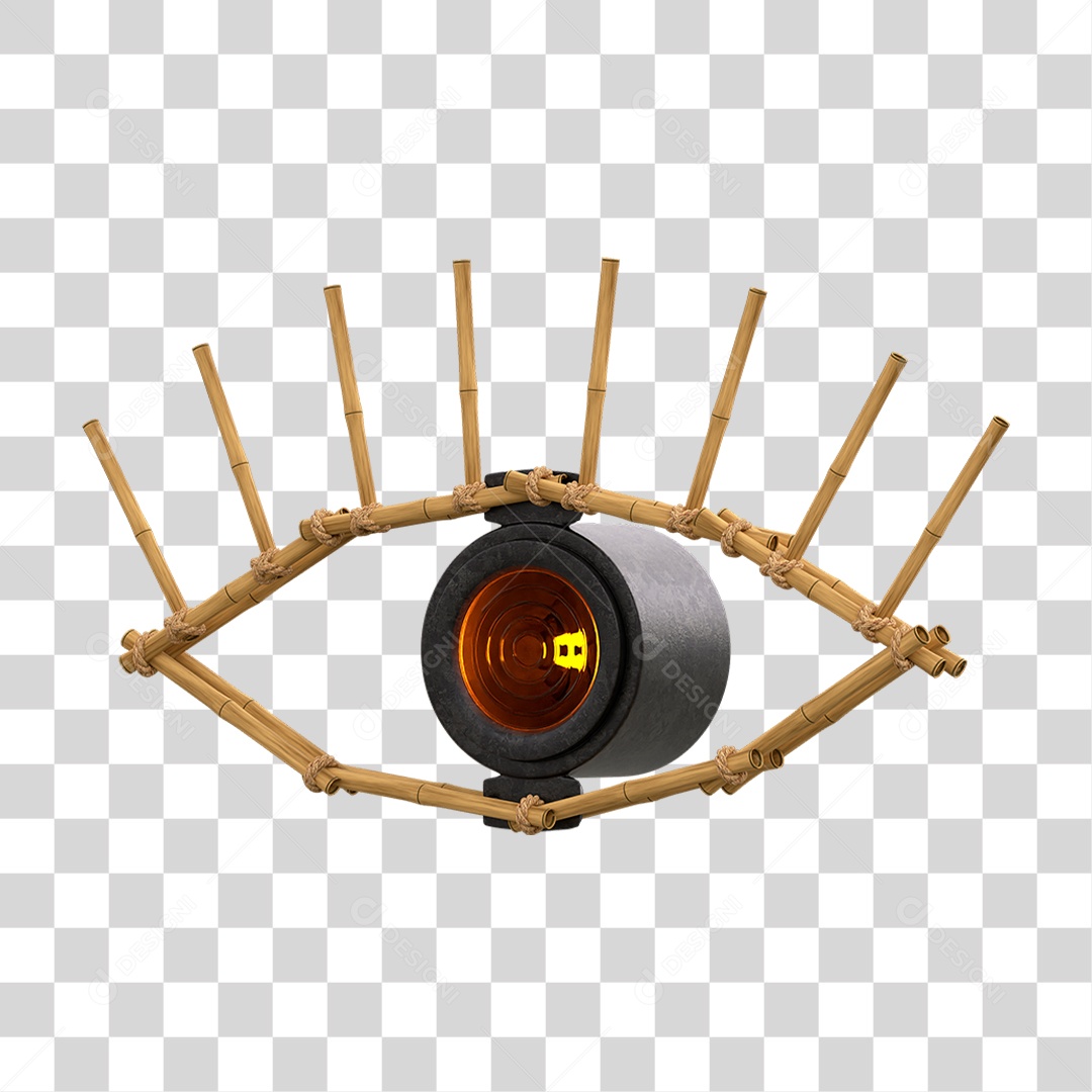 Painel de Bambu com Refletor PNG Transparente