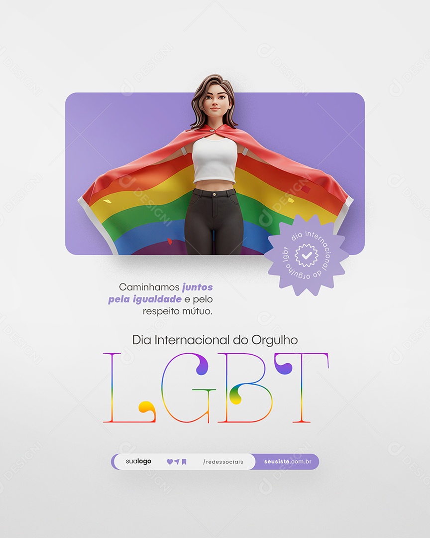 Dia Internacional do Orgulho LGBT Social Media PSD Editável