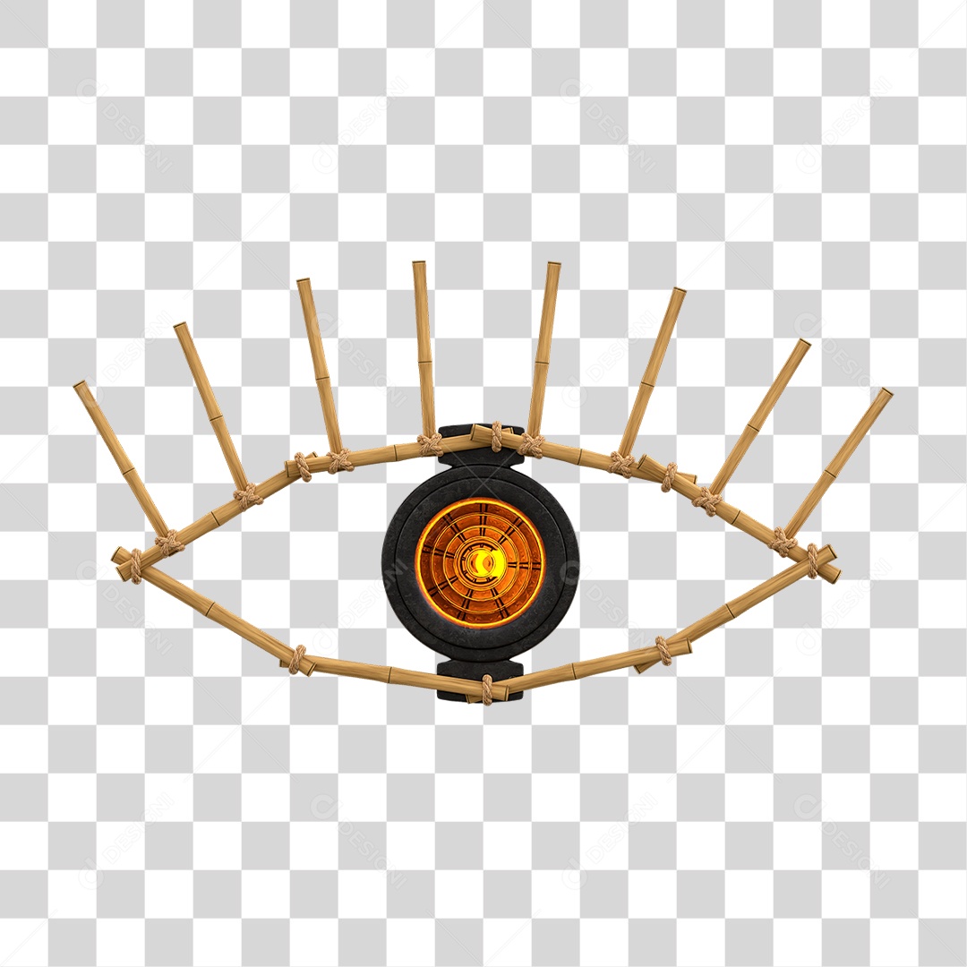 Painel de Bambu com Refletor PNG Transparente